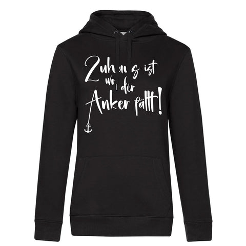 Zu Hause ist  Damen Kapuzenpulli Queen