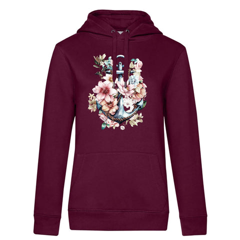 Floral Anker Damen Kapuzenpulli Queen
