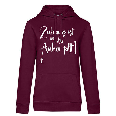 Zu Hause ist  Damen Kapuzenpulli Queen