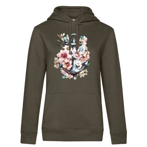 Floral Anker Damen Kapuzenpulli Queen