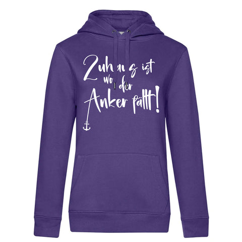 Zu Hause ist  Damen Kapuzenpulli Queen