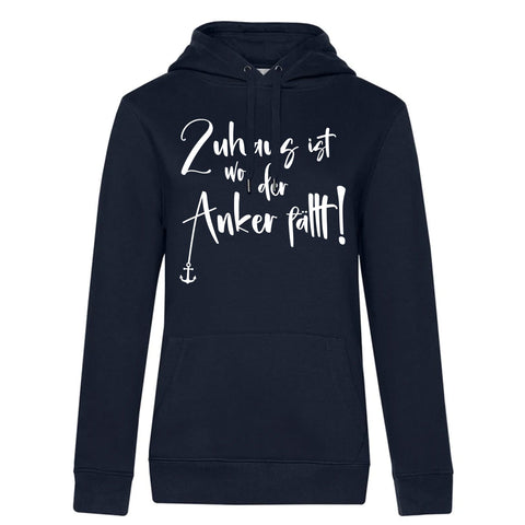 Zu Hause ist  Damen Kapuzenpulli Queen