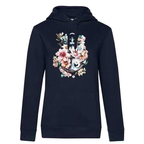 Floral Anker Damen Kapuzenpulli Queen