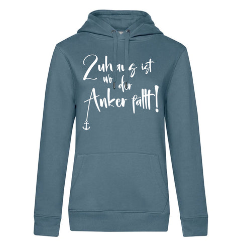 Zu Hause ist  Damen Kapuzenpulli Queen