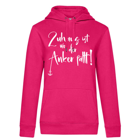 Zu Hause ist  Damen Kapuzenpulli Queen