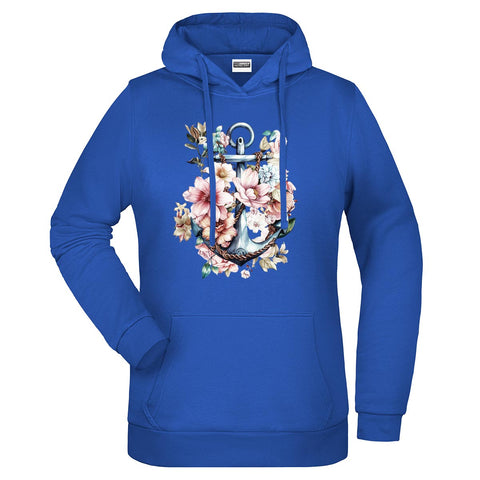 Floral Anker Damen Komfort Kapuzenpulli