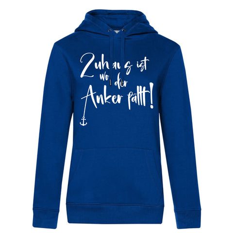 Zu Hause ist  Damen Kapuzenpulli Queen