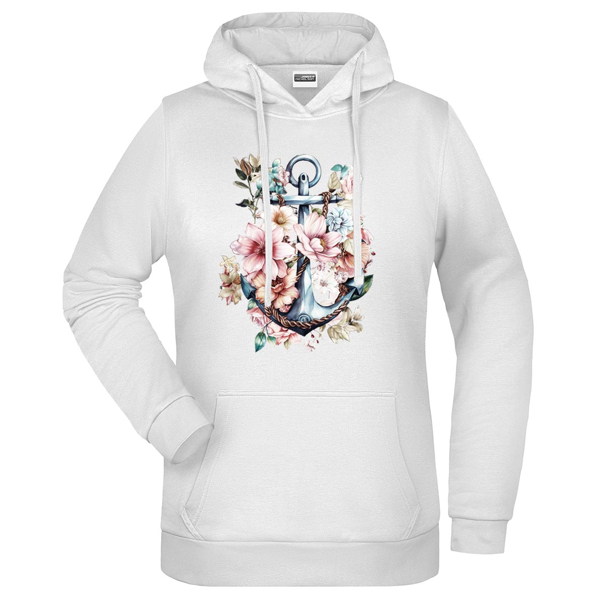 Floral Anker Damen Komfort Kapuzenpulli